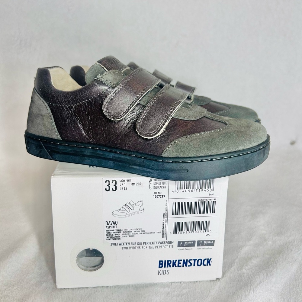 Birkenstock Kids Sneakers in Brown and Gray Size 33